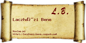 Laczházi Bene névjegykártya